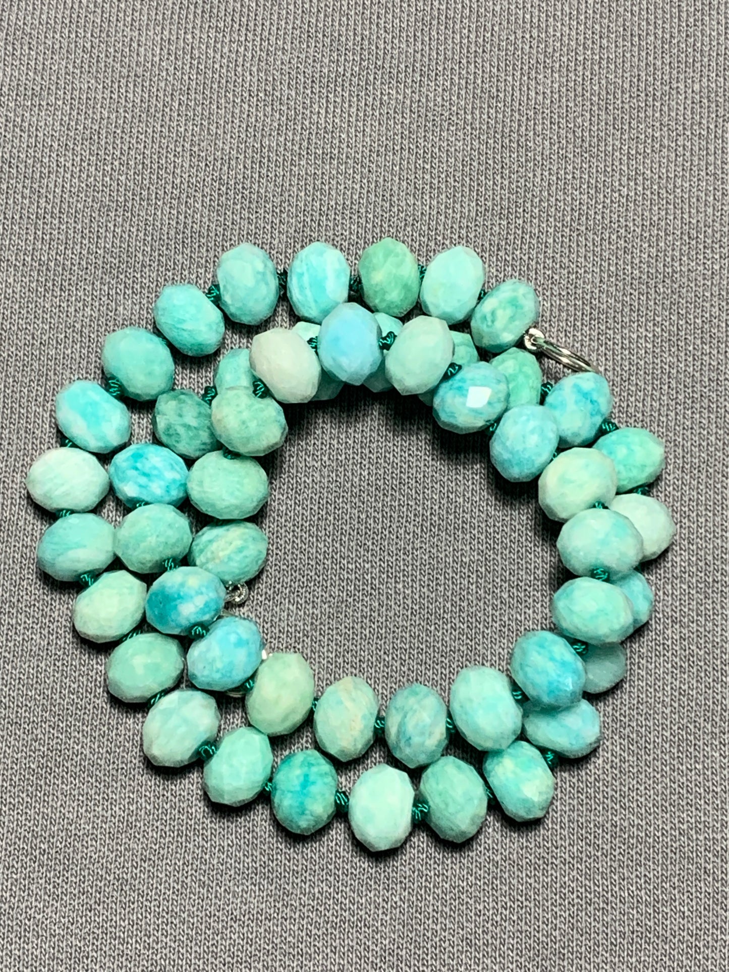 Peruvian Amazonite Hand Knotted Gemstone Necklace