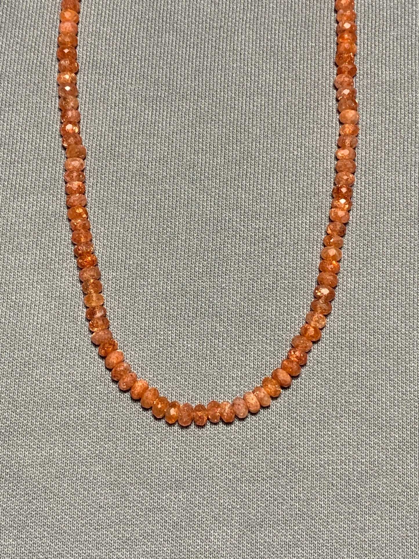 Sparky Sunstone Beaded Gemstone Necklace