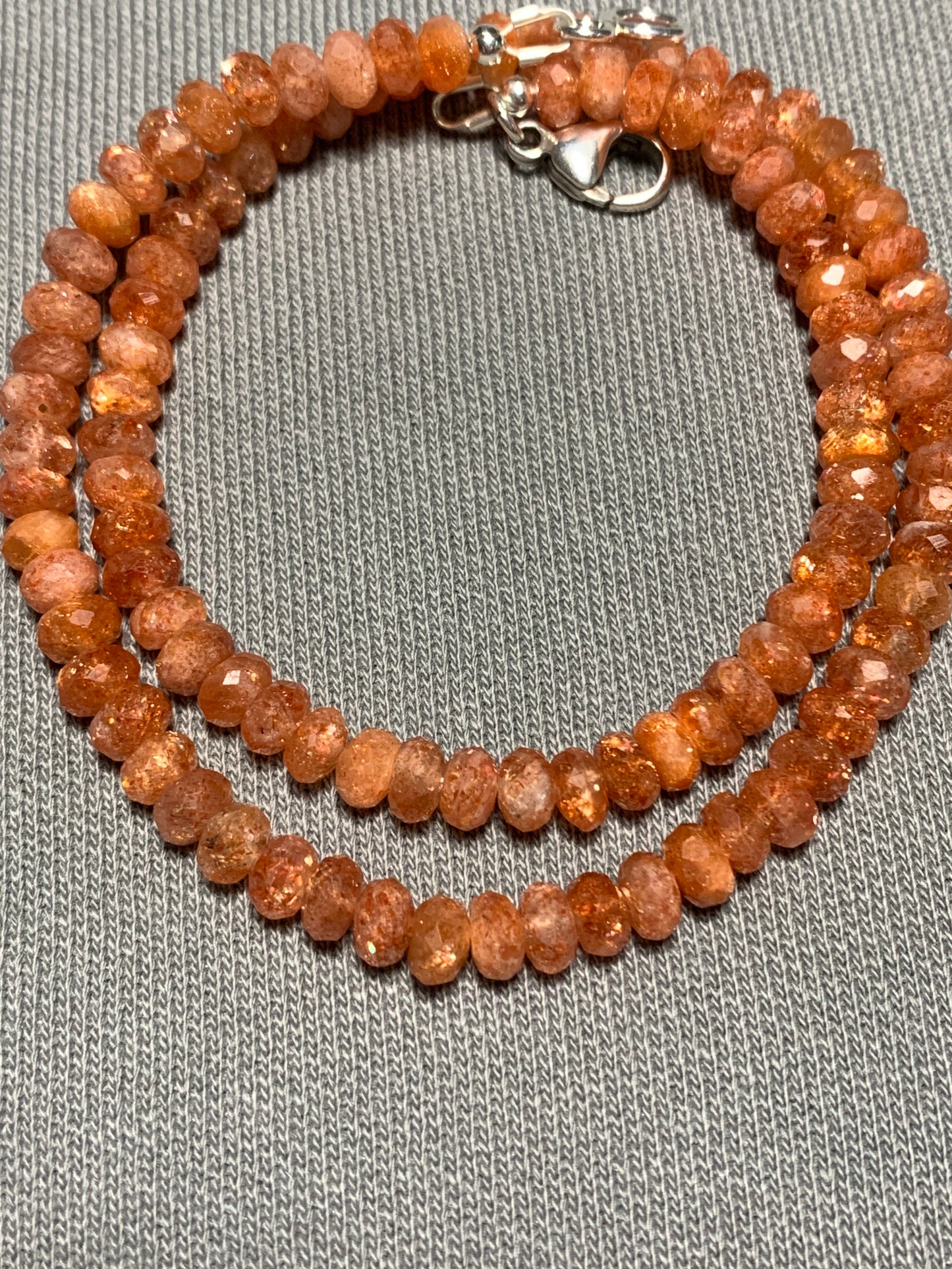 Sparky Sunstone Beaded Gemstone Necklace
