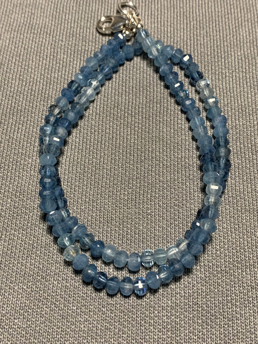 Sparkly Mini Aquamarine Beaded Gemstone Necklace
