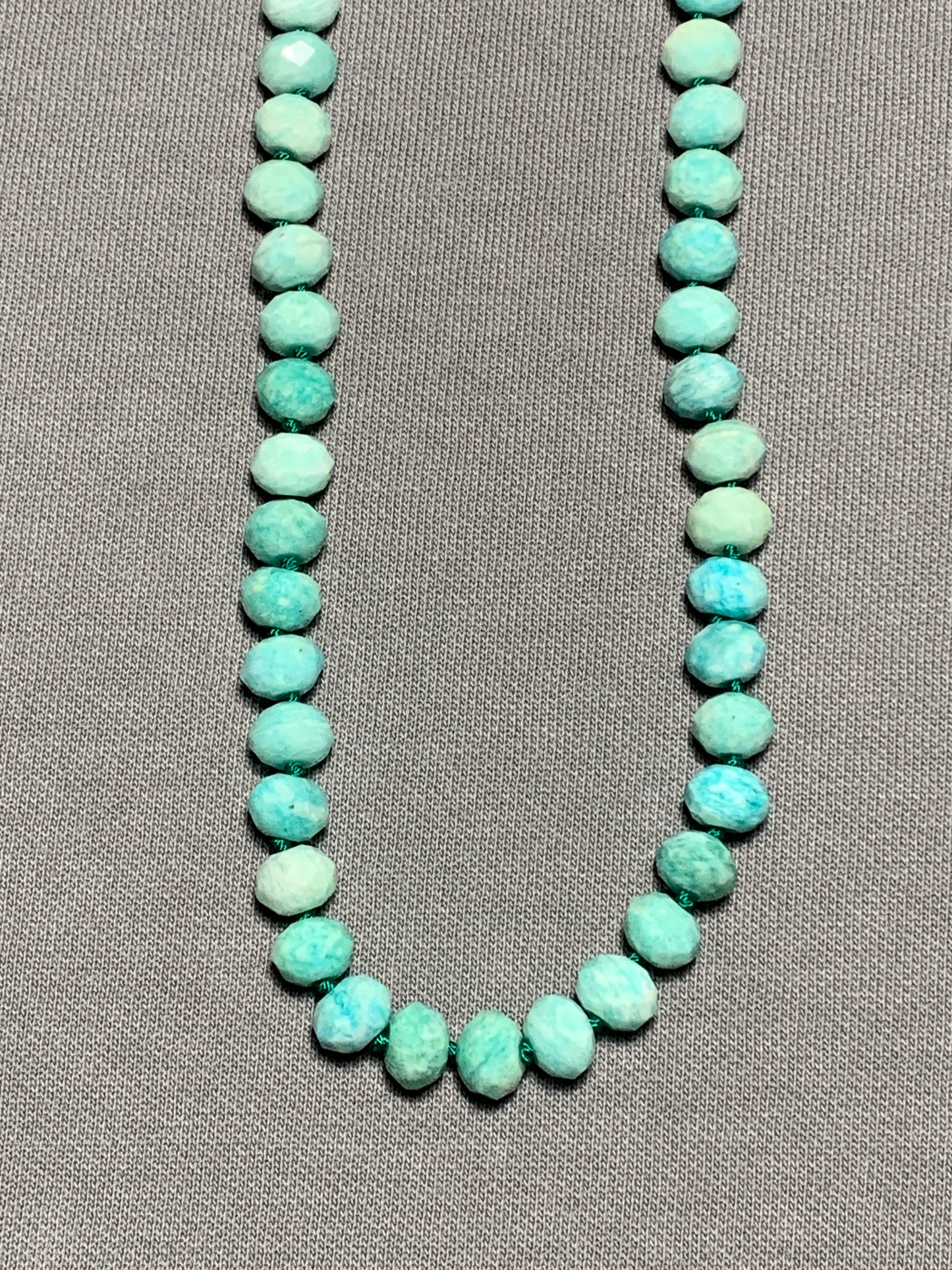 Peruvian Amazonite Hand Knotted Gemstone Necklace