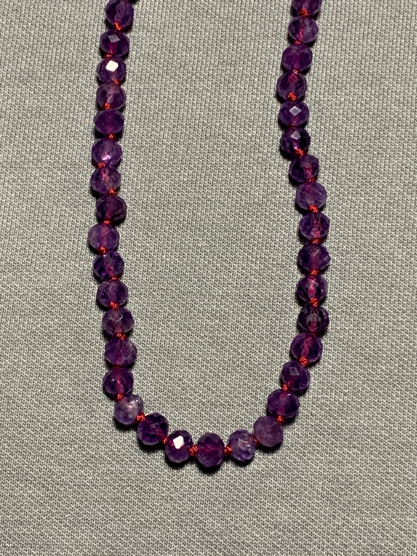 Sparkly Amethyst Hand Knotted Necklace