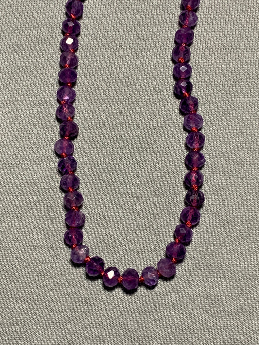 Sparkly Amethyst Hand Knotted Necklace