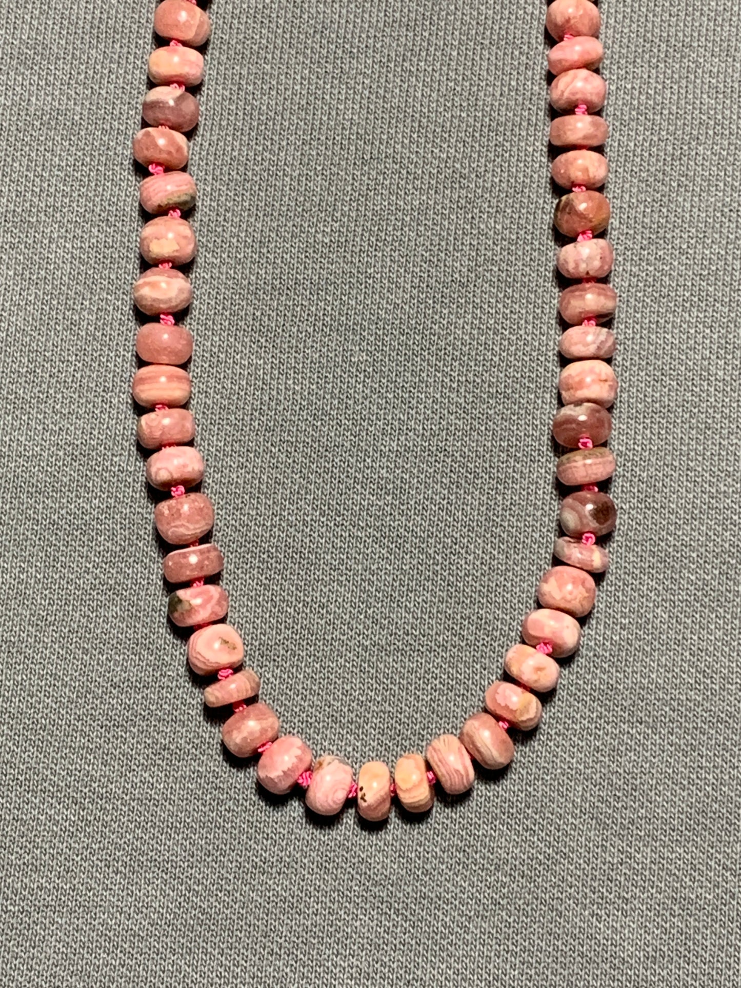 Rhodochrosite Hand Knotted Necklace