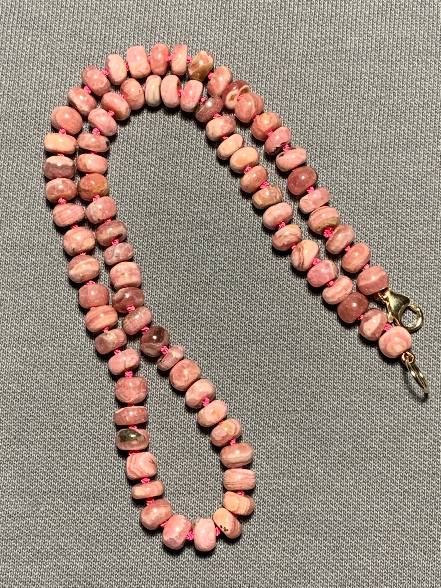 Rhodochrosite Hand Knotted Necklace