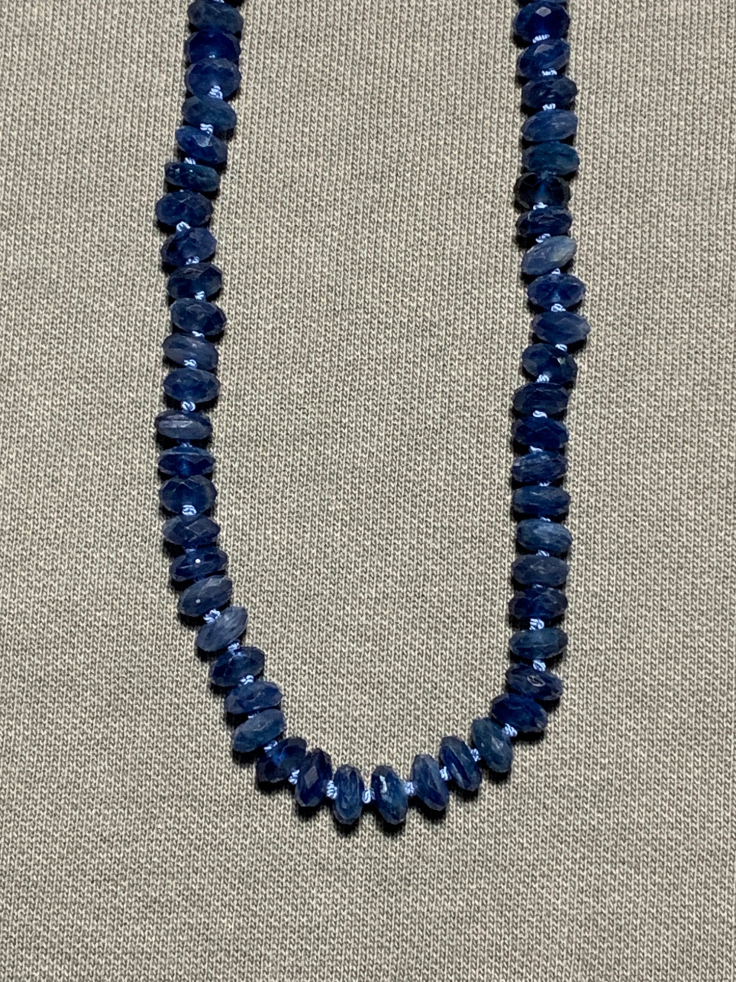 Sparkly Blue Kyanite Hand Knotted Necklace