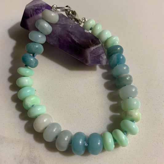 Amazonite and Green Opal Beaded Bracelet