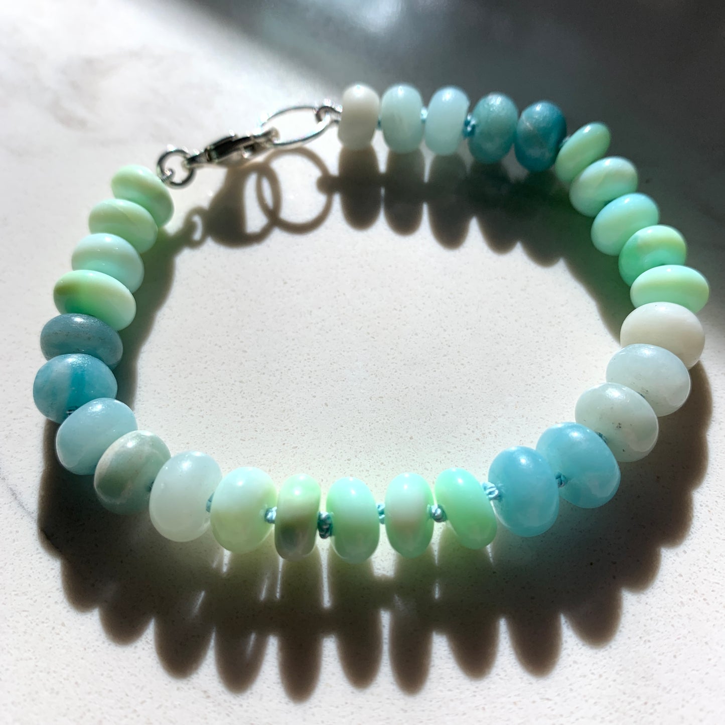 Amazonite and Green Opal Beaded Bracelet