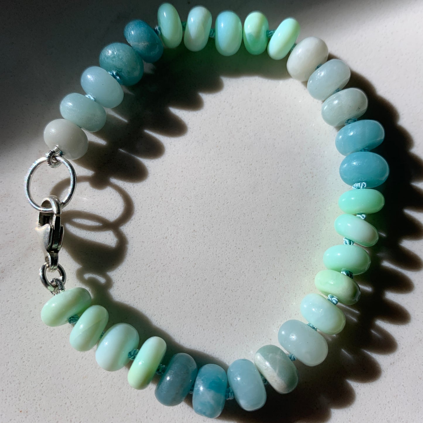 Amazonite and Green Opal Beaded Bracelet