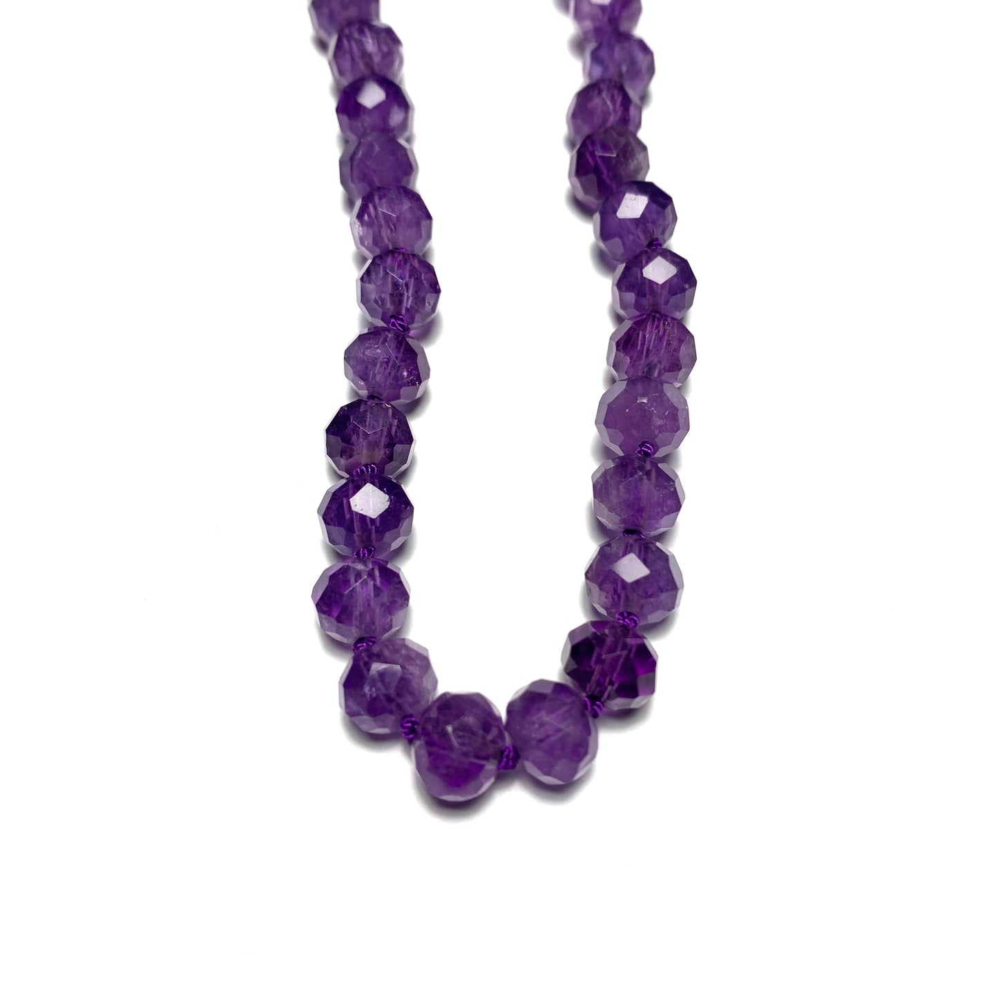 Sparkly Amethyst Hand Knotted Necklace