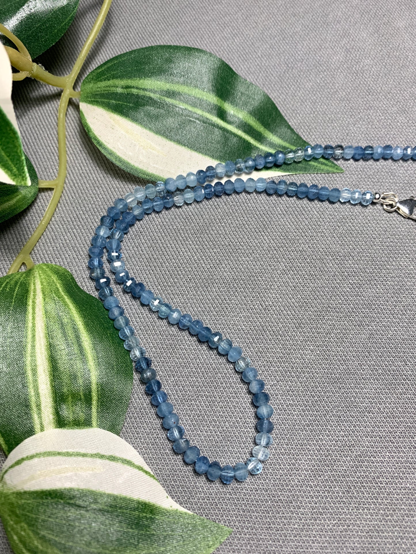 Sparkly Mini Aquamarine Beaded Gemstone Necklace