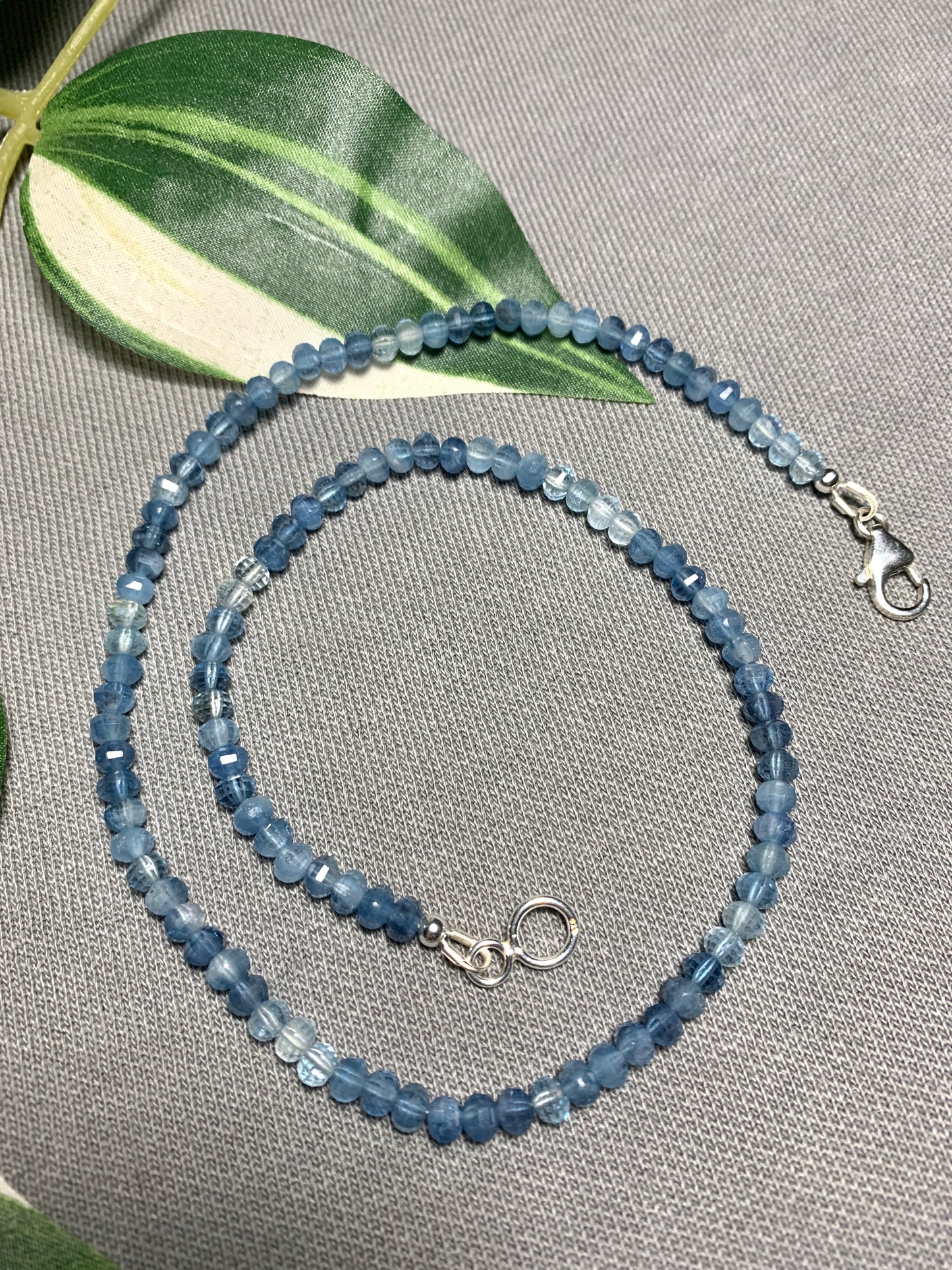 Sparkly Mini Aquamarine Beaded Gemstone Necklace