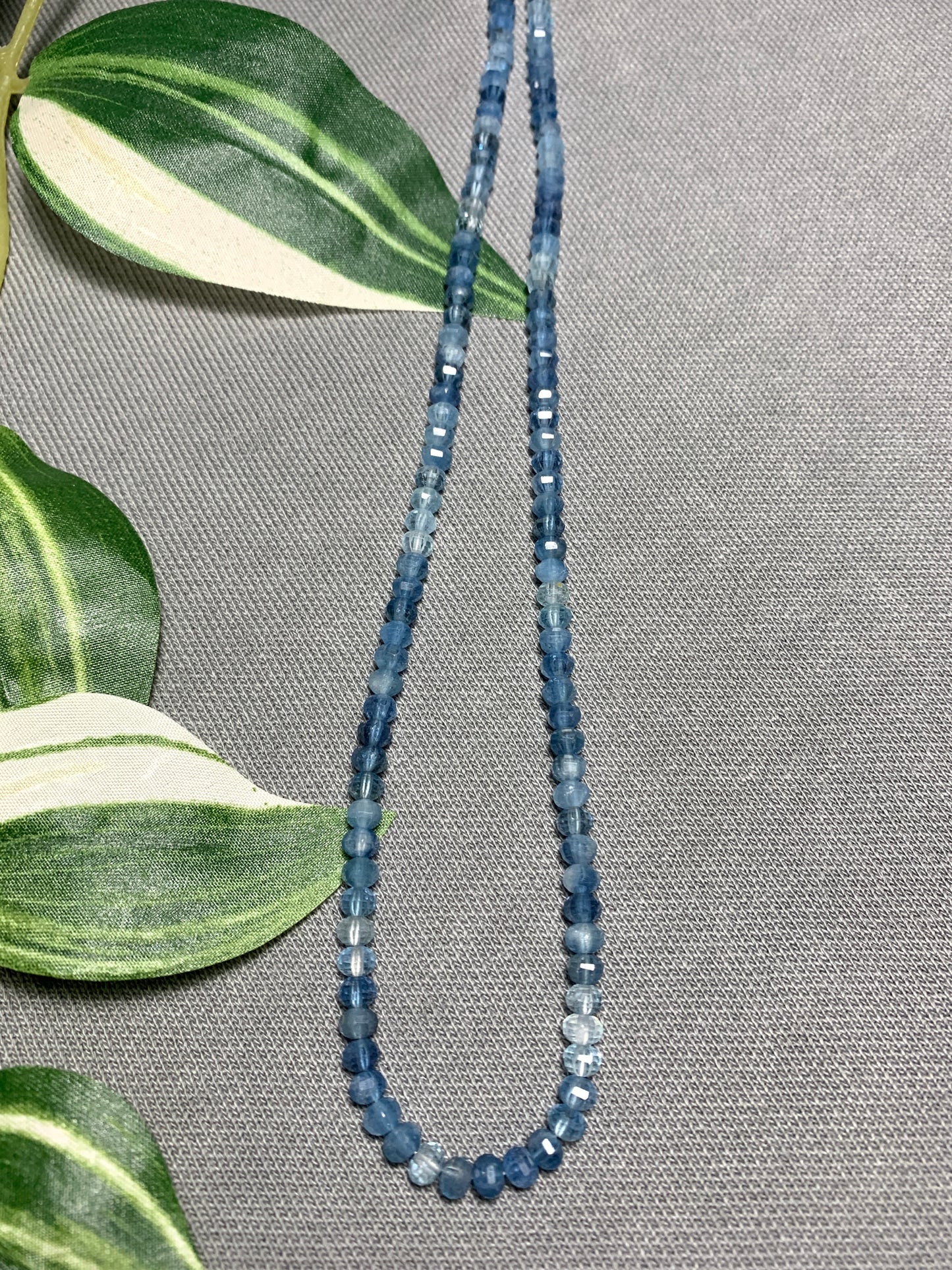 Sparkly Mini Aquamarine Beaded Gemstone Necklace
