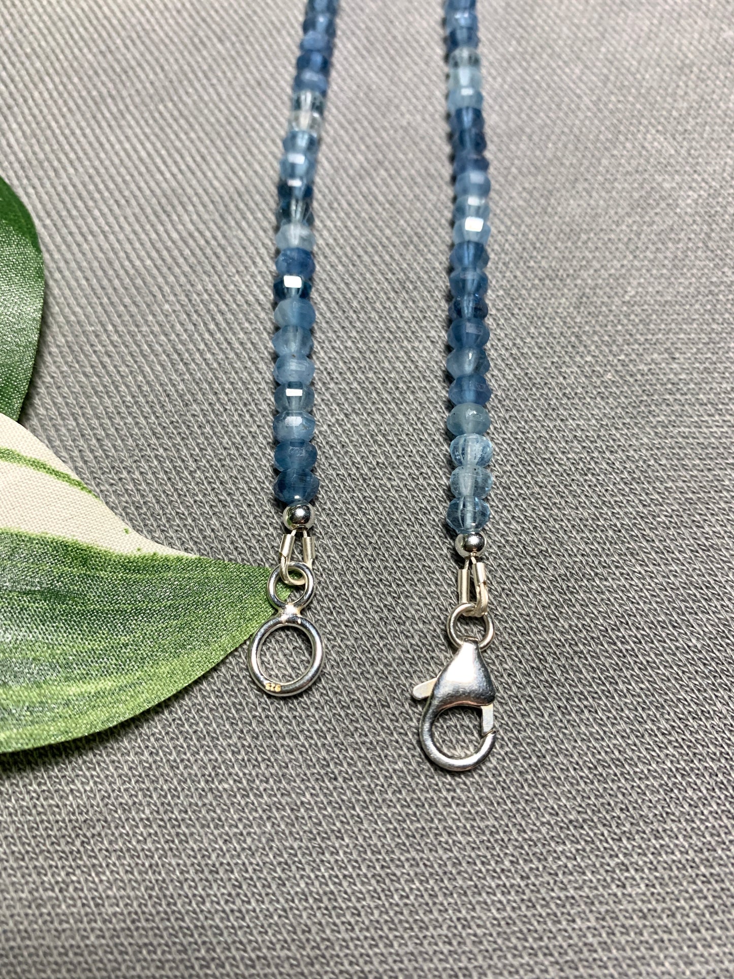 Sparkly Mini Aquamarine Beaded Gemstone Necklace