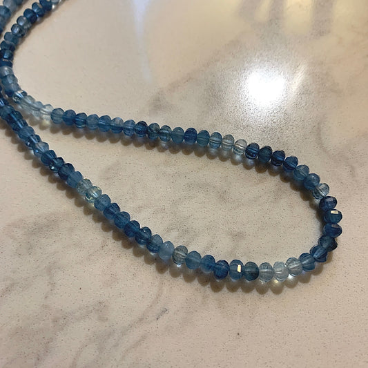 Sparkly Mini Aquamarine Beaded Gemstone Necklace