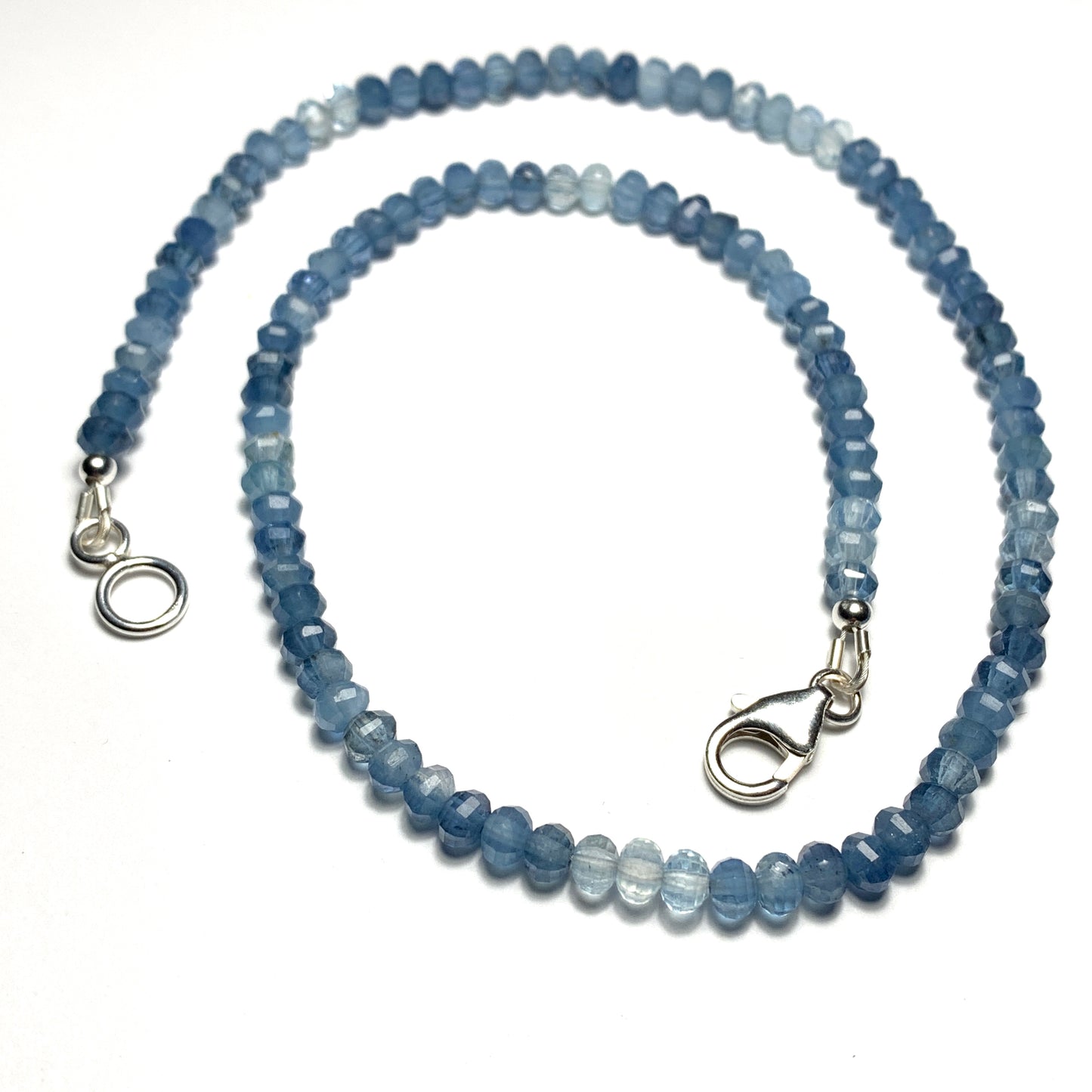 Sparkly Mini Aquamarine Beaded Gemstone Necklace