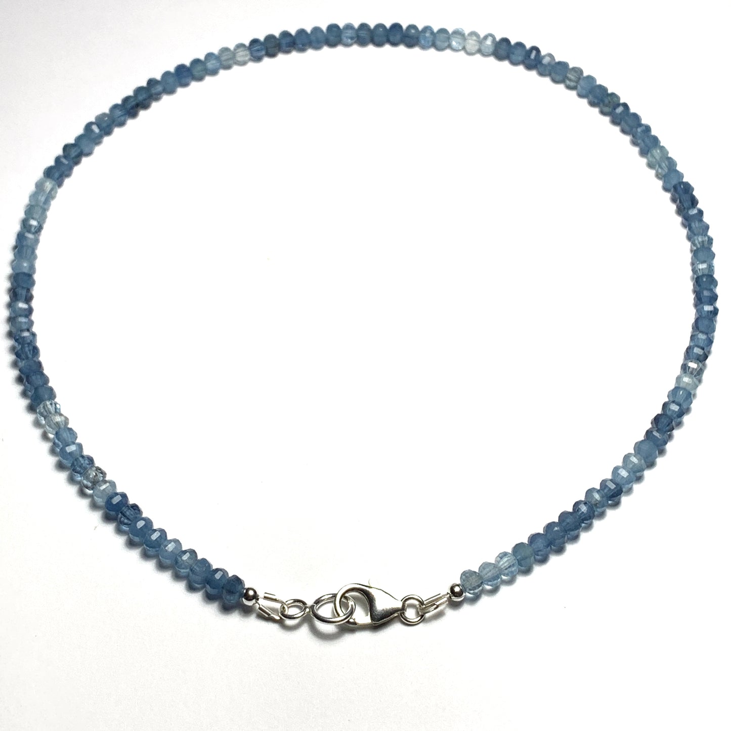 Sparkly Mini Aquamarine Beaded Gemstone Necklace