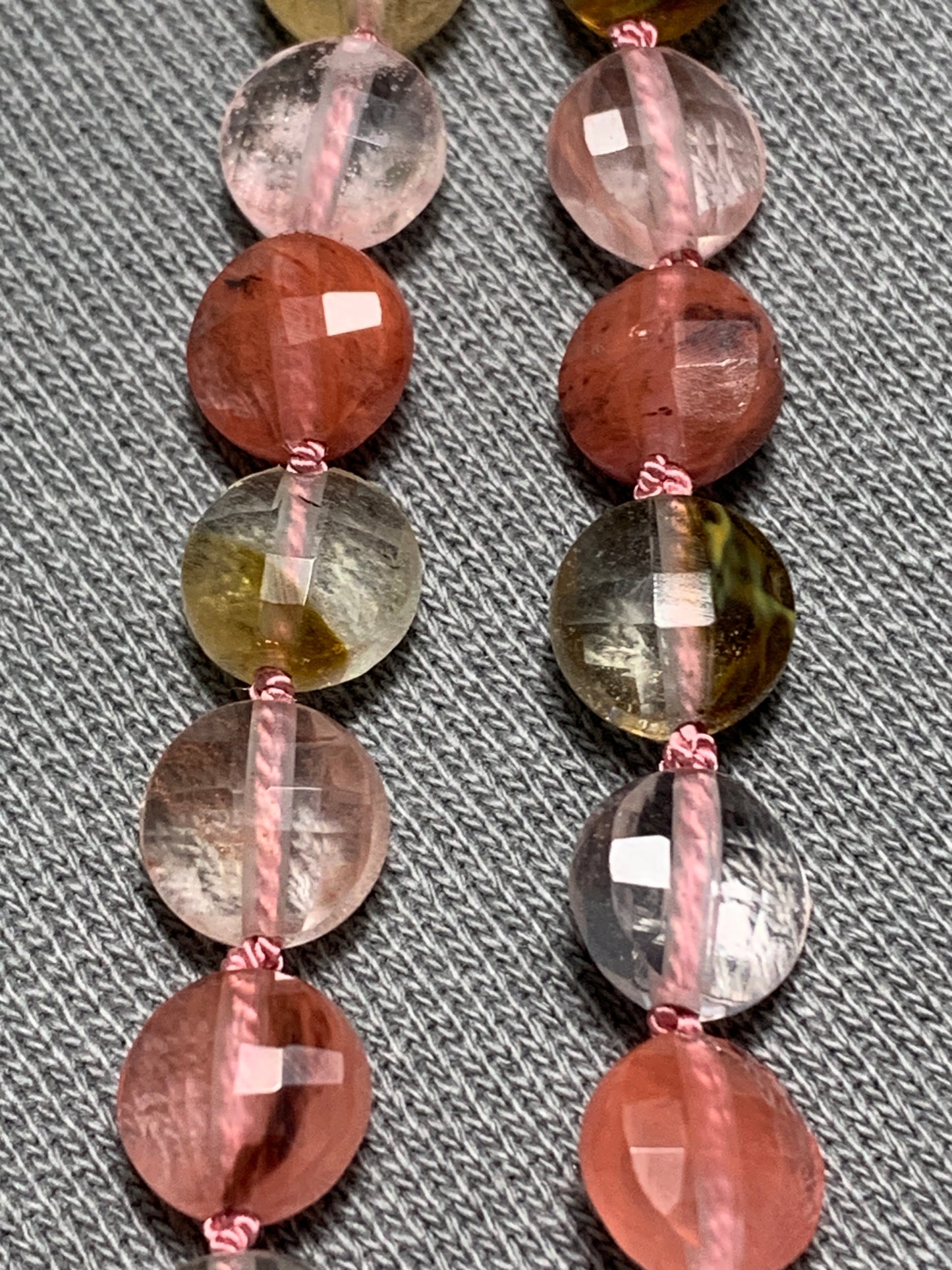 Cherry Quartz Hand Knotted Gemstone Necklace