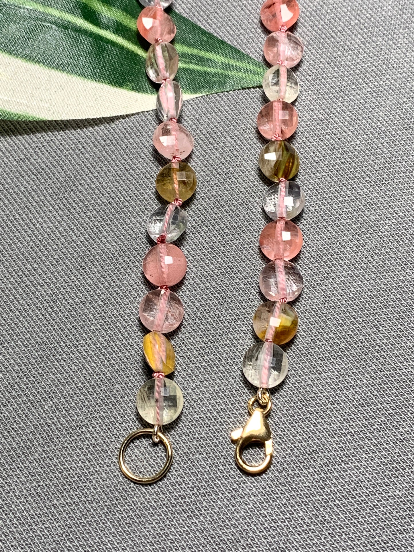 Cherry Quartz Hand Knotted Gemstone Necklace