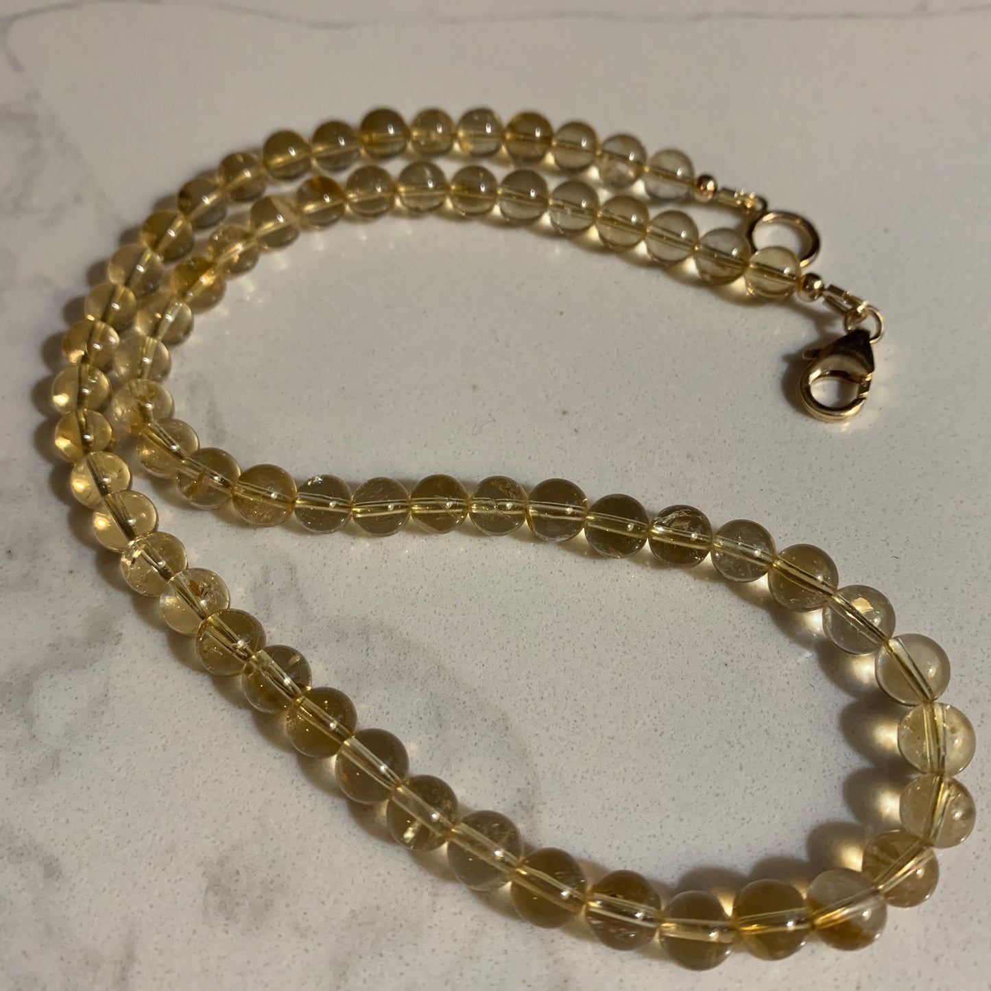 Citrine Rounds Beaded Gemstone Necklace