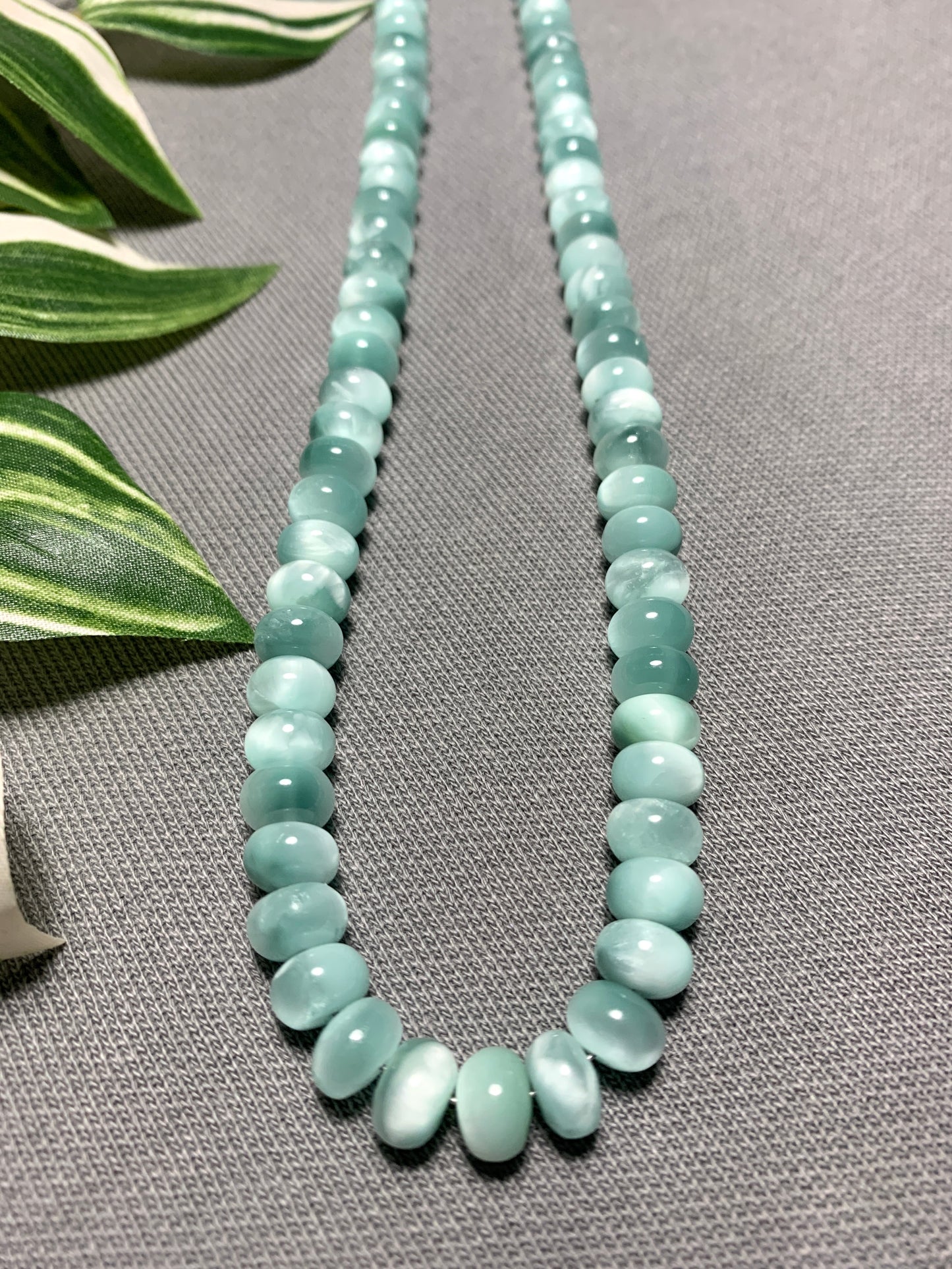 Green Moonstone Beaded Gemstone Necklace