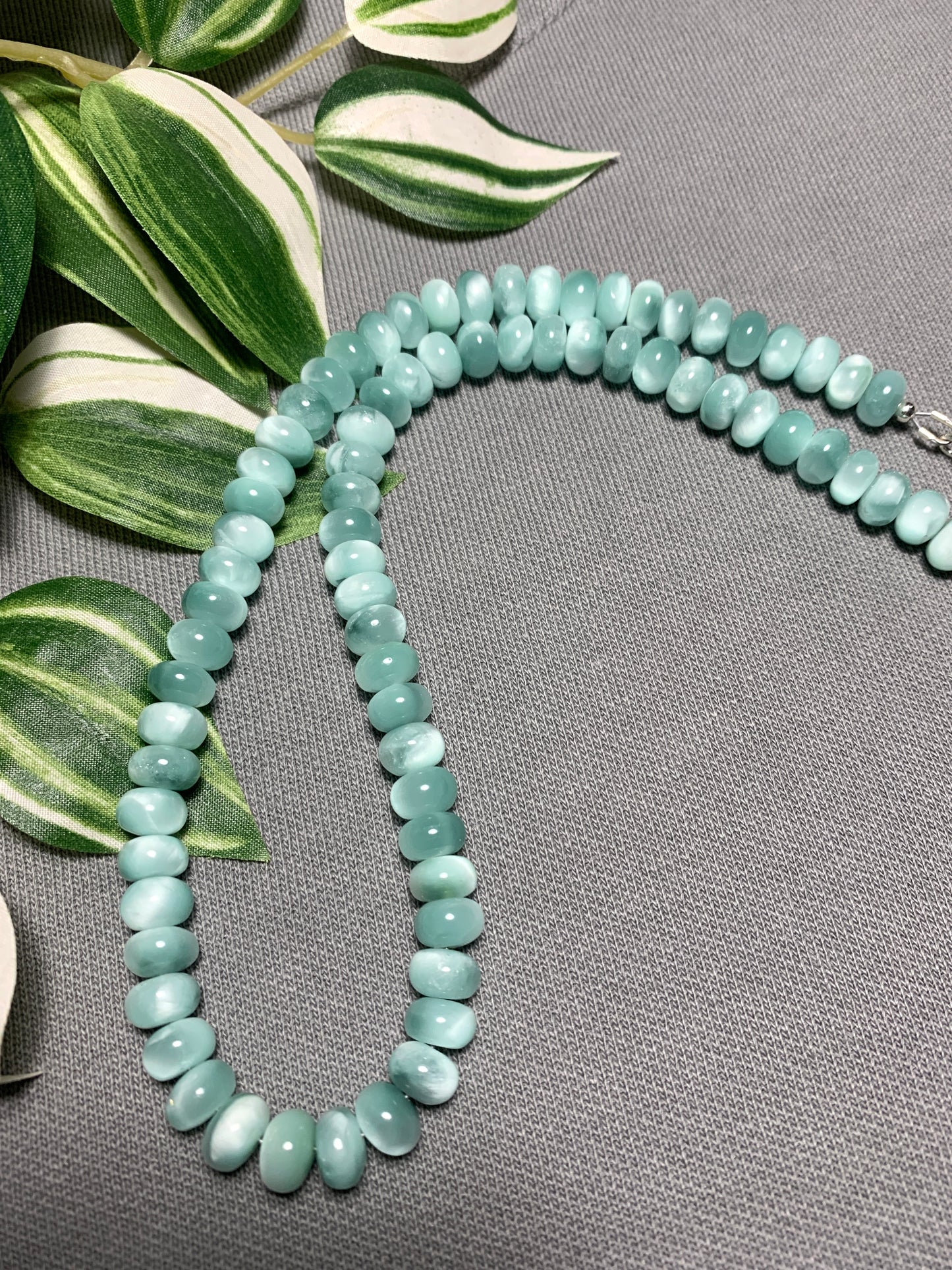 Green Moonstone Beaded Gemstone Necklace