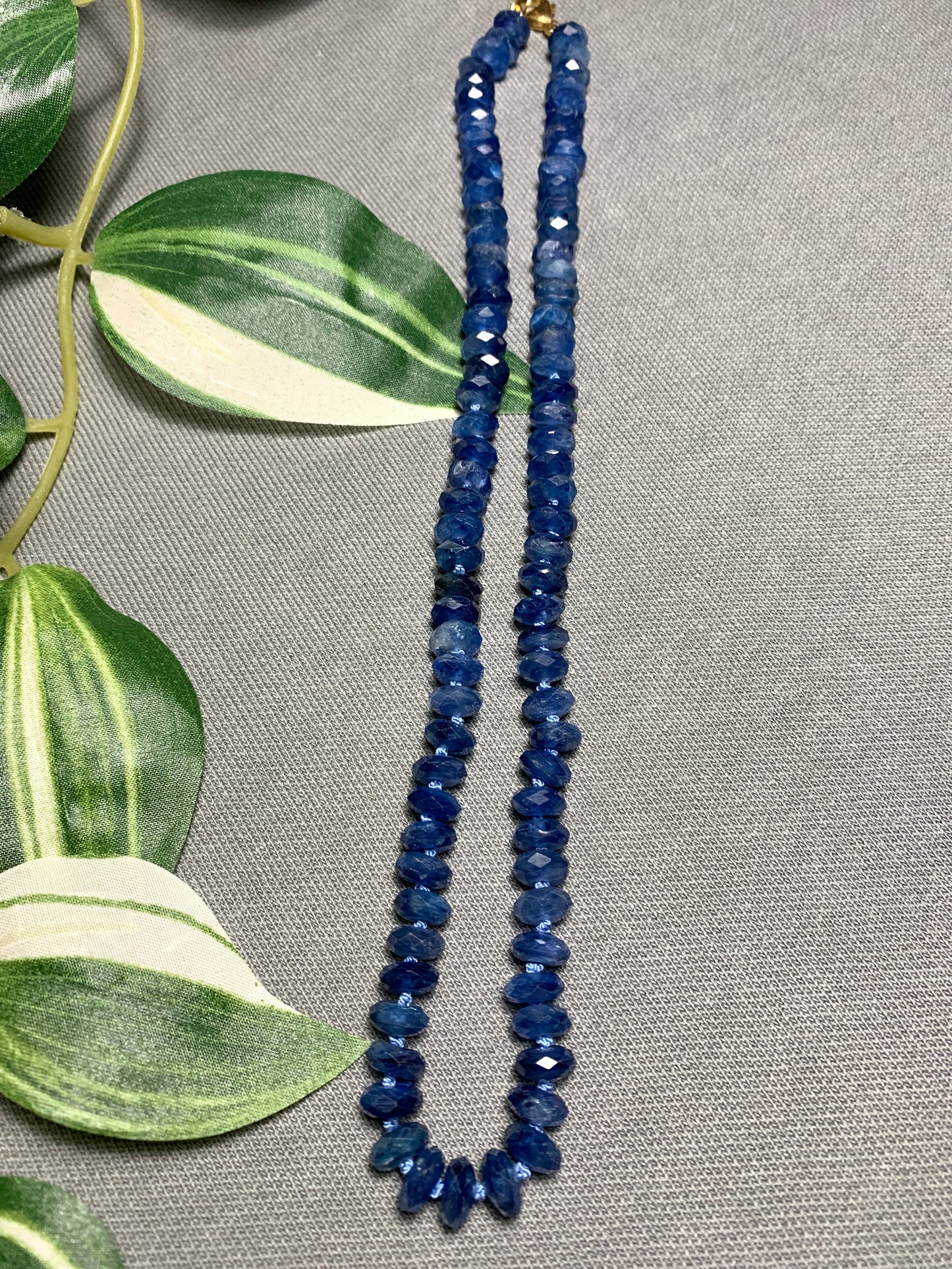 Sparkly Blue Kyanite Hand Knotted Necklace