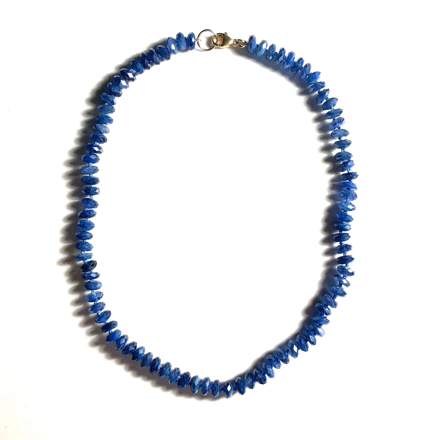 Sparkly Blue Kyanite Hand Knotted Necklace