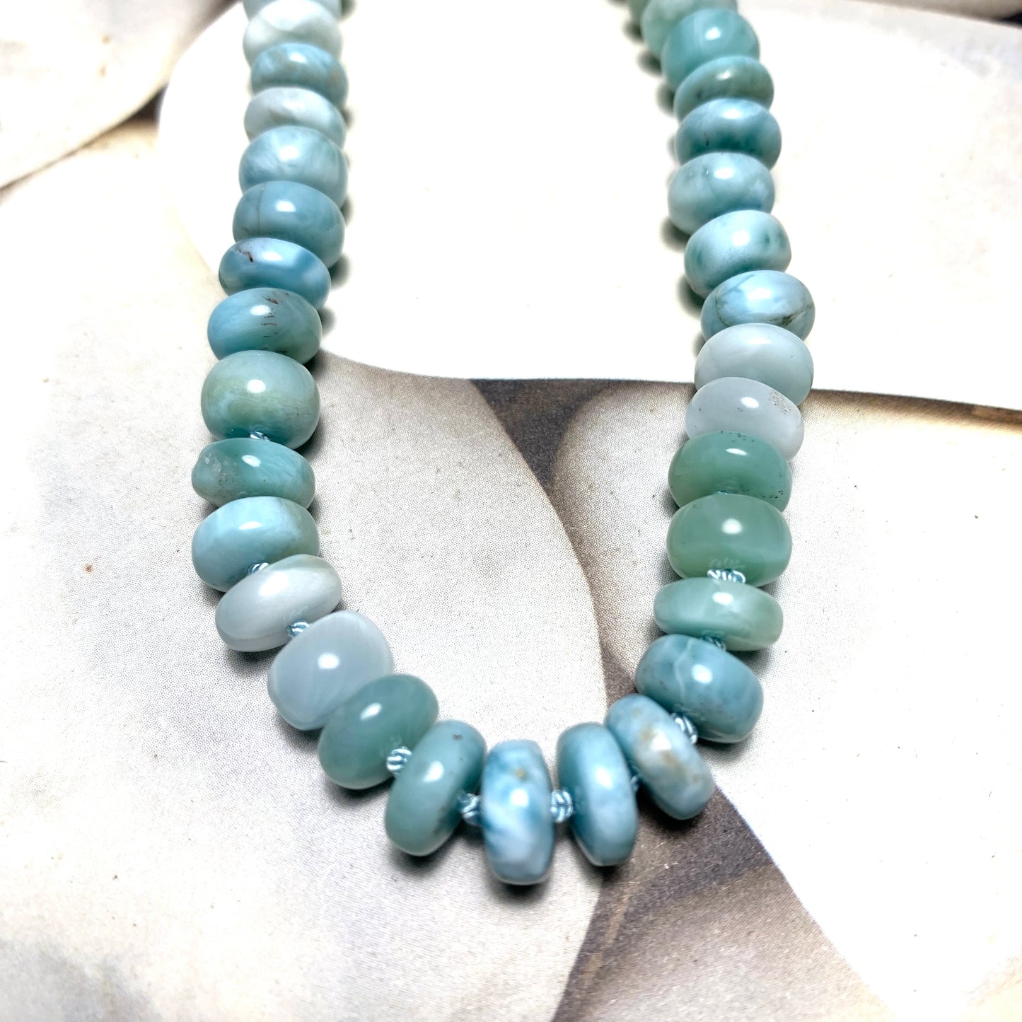 Larimar Hand Knotted Necklace