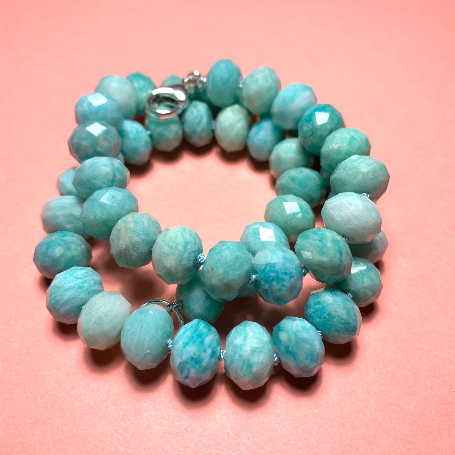 Peruvian Amazonite Hand Knotted Gemstone Necklace