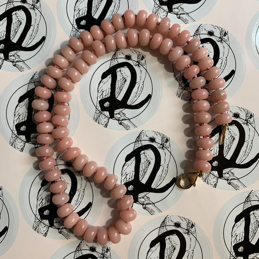 Pink Opal Hand Knotted Necklace