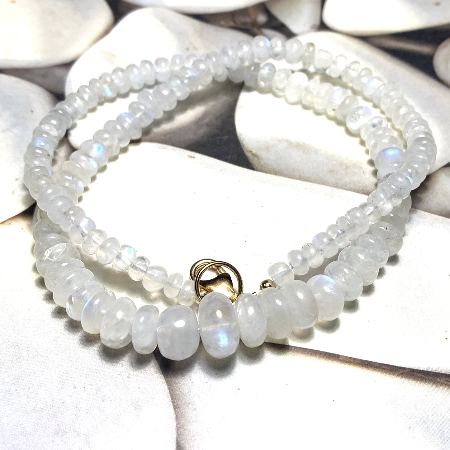 Rainbow Moonstone Graduated Necklace