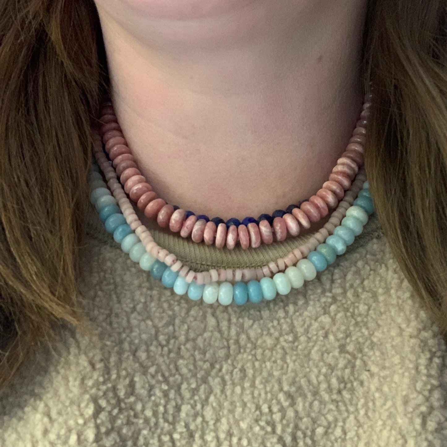 Rhodochrosite Hand Knotted Necklace