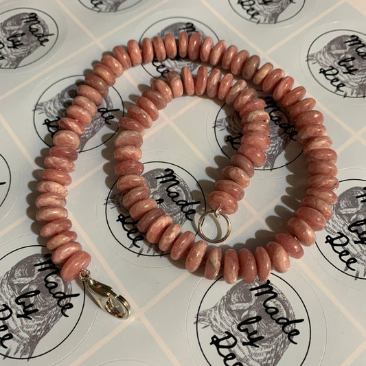 Rhodochrosite Hand Knotted Necklace