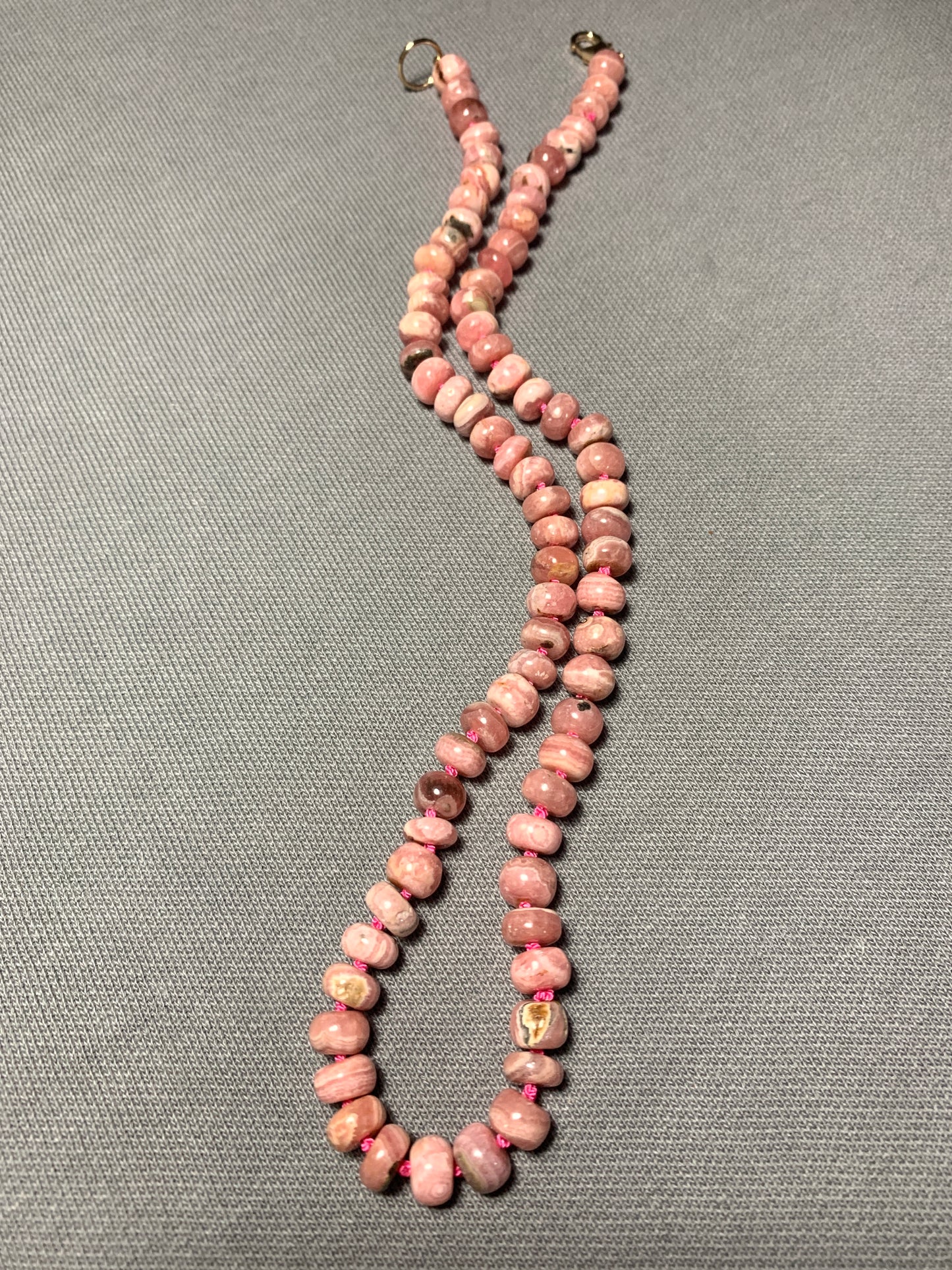 Rhodochrosite Hand Knotted Necklace