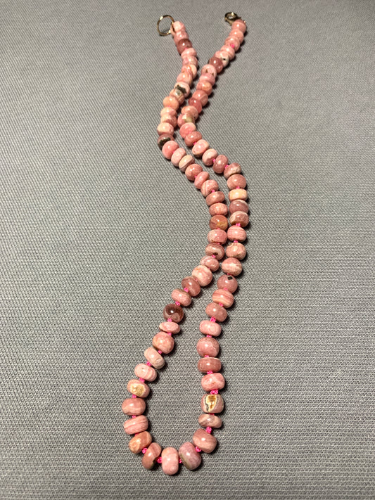 Rhodochrosite Hand Knotted Necklace