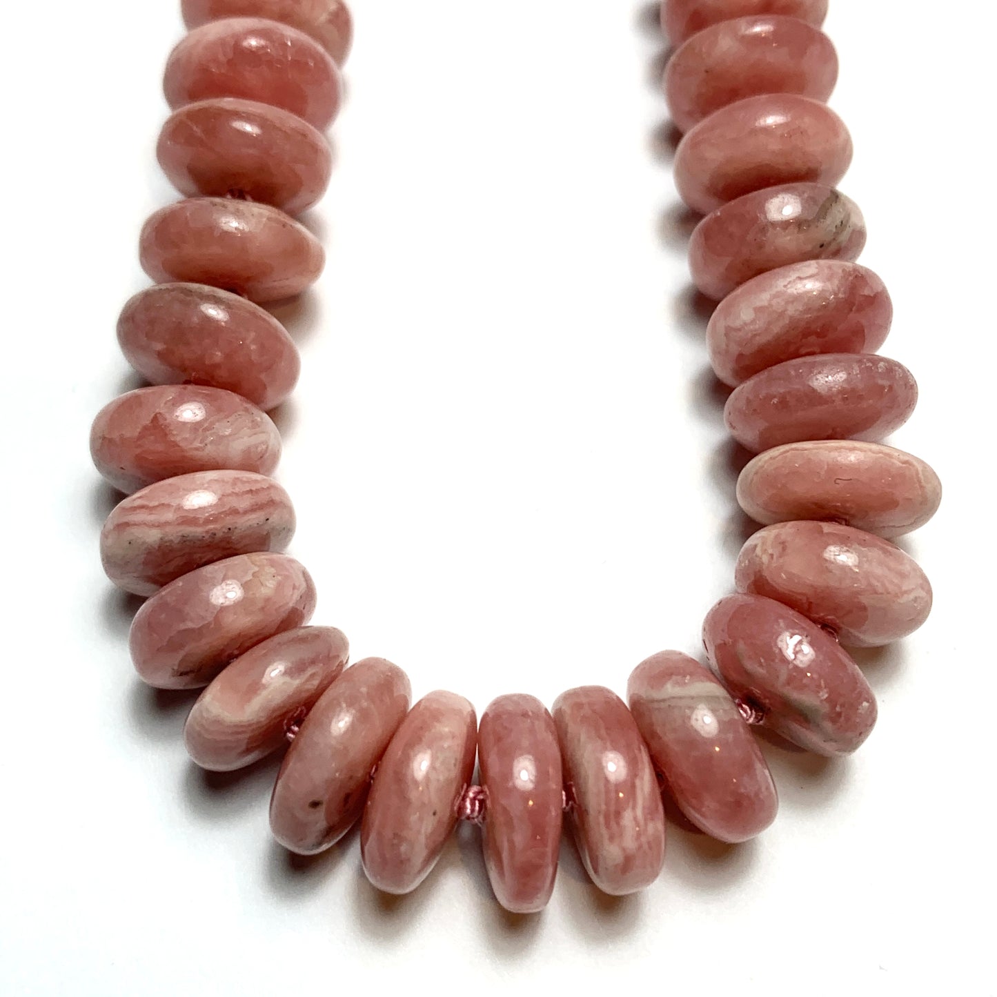 Rhodochrosite Hand Knotted Necklace