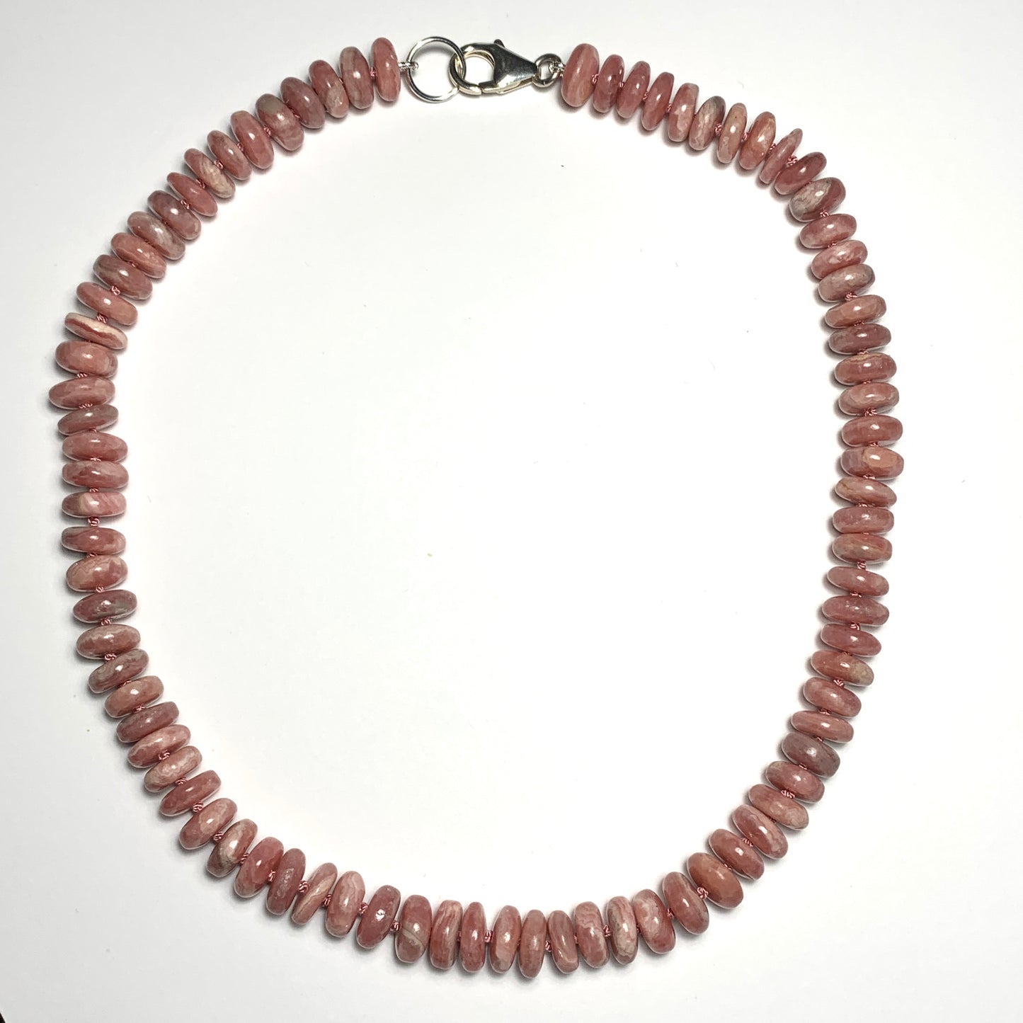 Rhodochrosite Hand Knotted Necklace