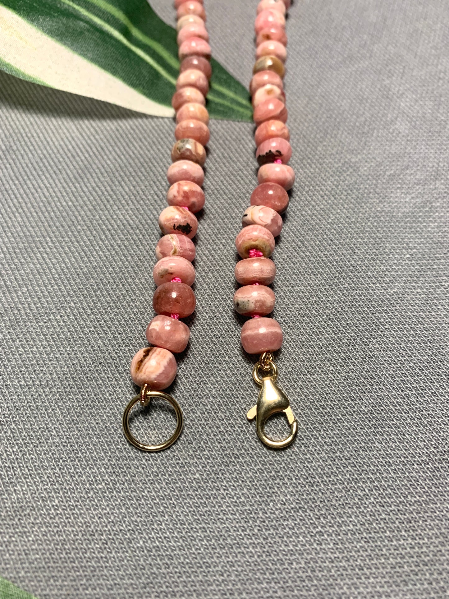 Rhodochrosite Hand Knotted Necklace