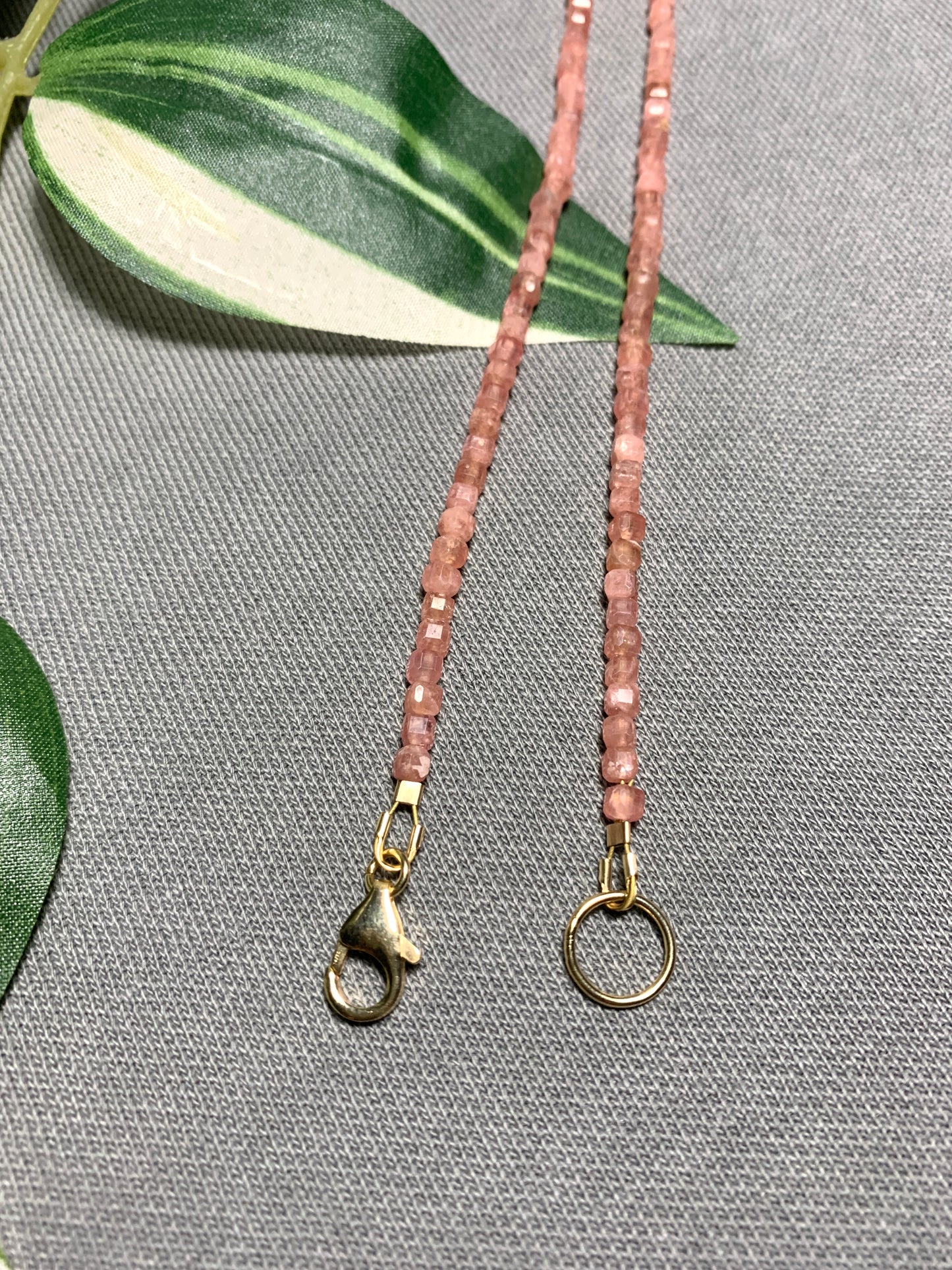 Rhodochrosite Obelisk Pendant Necklace