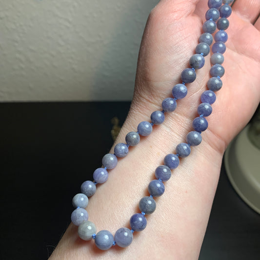 Tanzanite Rounds Hand Knotted Necklace