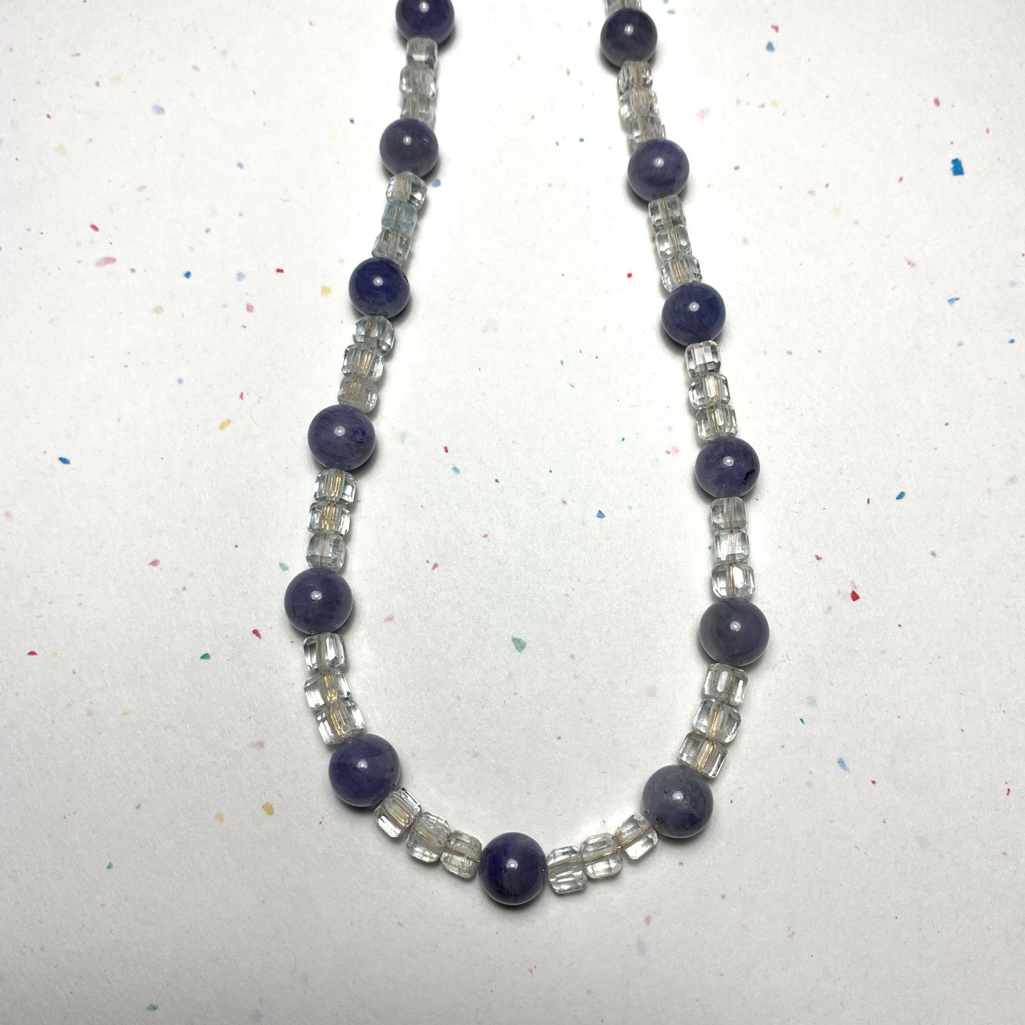 Tanzanite and Topaz Beaded Gemstone Necklace