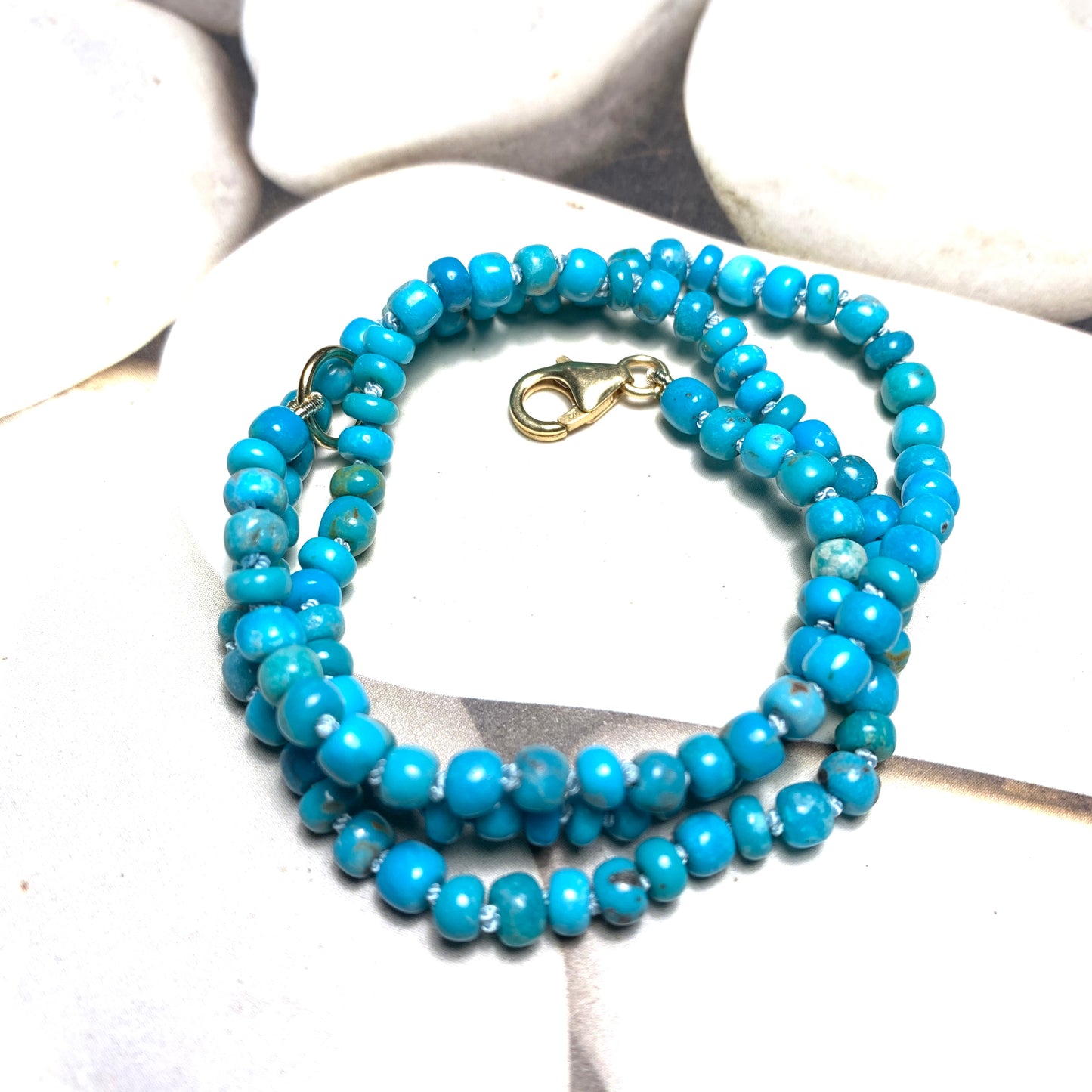 Turquoise Hand Knotted Gemstone Necklace