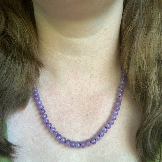 Lavender Amethyst Hand Knotted Necklace