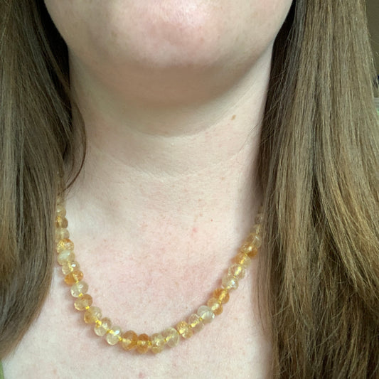 Citrine Hand Knotted Necklace