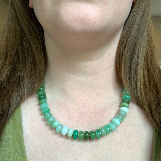 Big Chrysoprase Hand Knotted Necklace