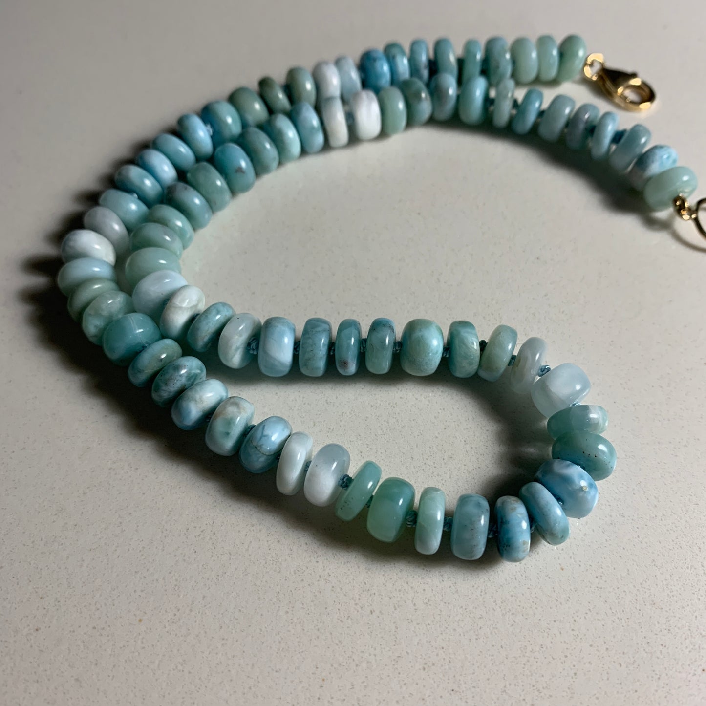 Larimar Hand Knotted Necklace