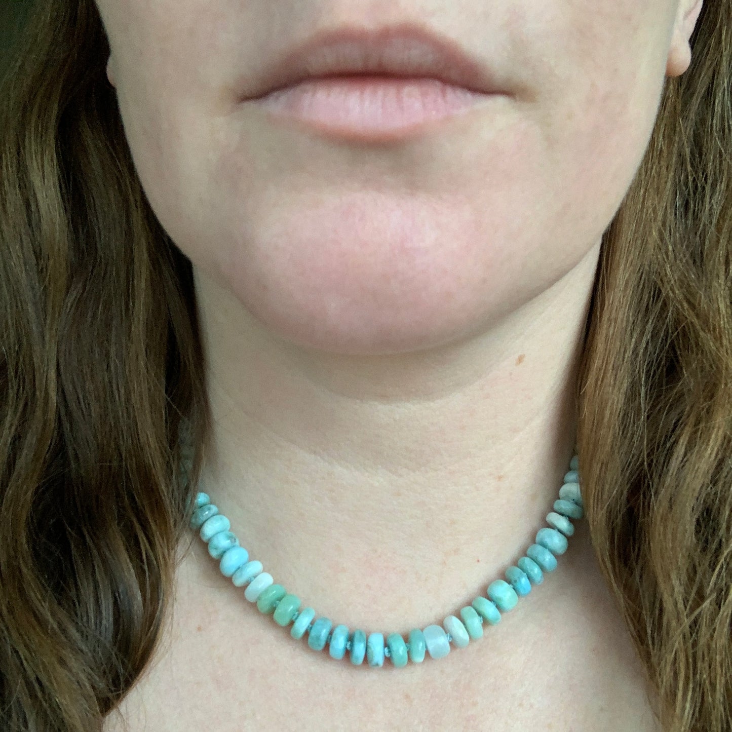Larimar Hand Knotted Necklace